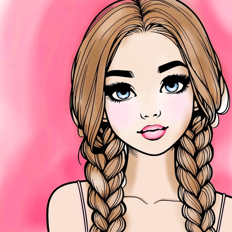 realistic girl with braids