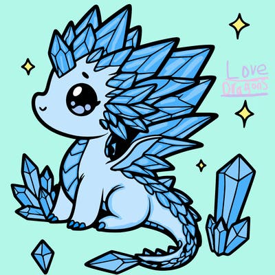 little cute crystal dragon