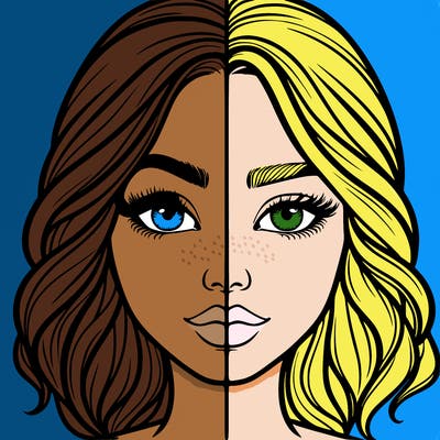 realistic girl split half