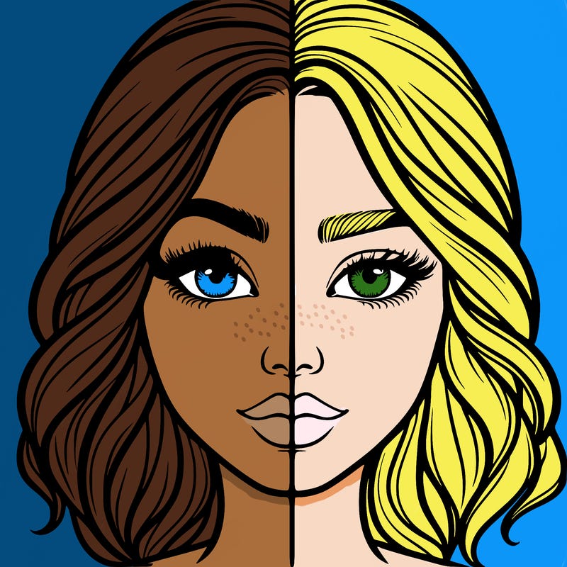 realistic girl split half