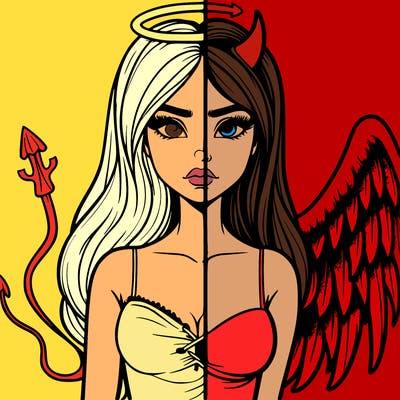 devil vs angel realistic girl