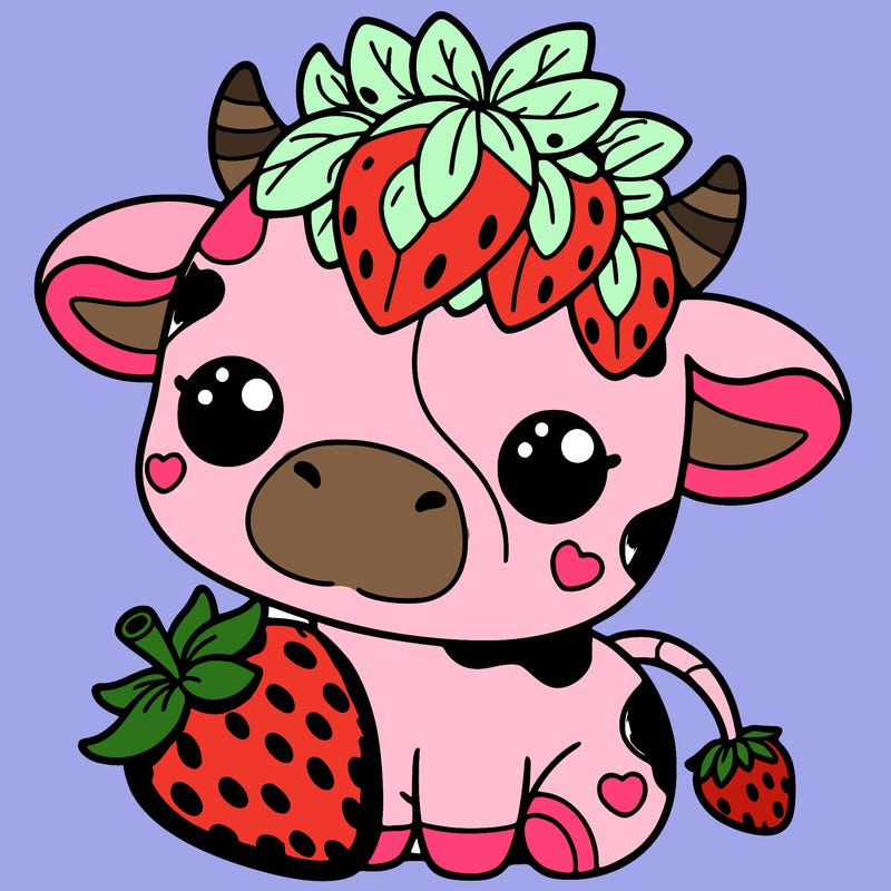 cute strawberry cow