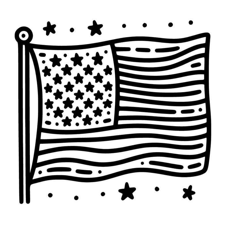 simple flag of united states of america
