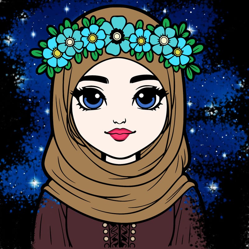 realistic girl with flower crown