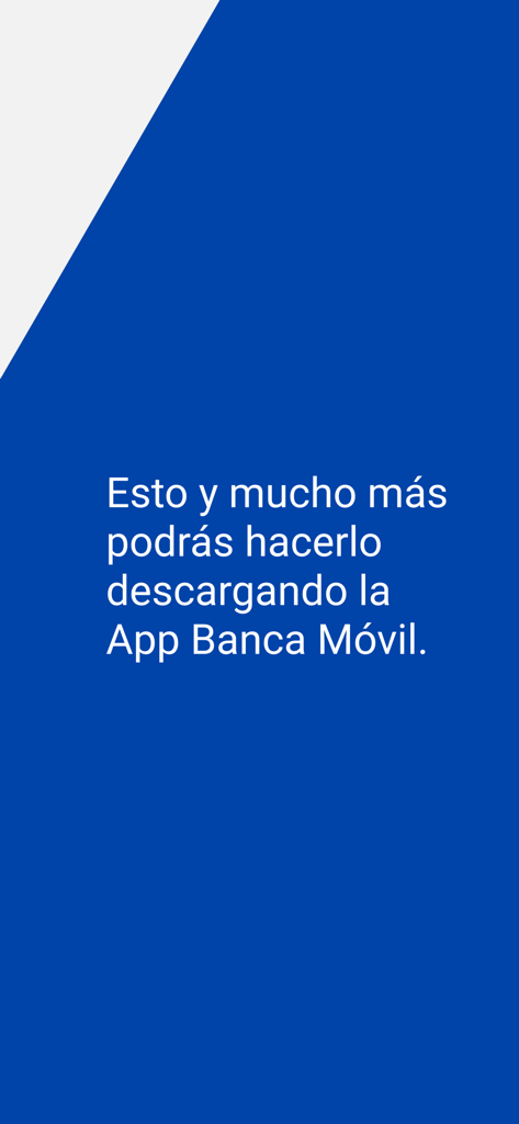 Banco de Bogotá - Tela promocional do aplicativo de mobile banking Banco de Bogota com texto em espanhol