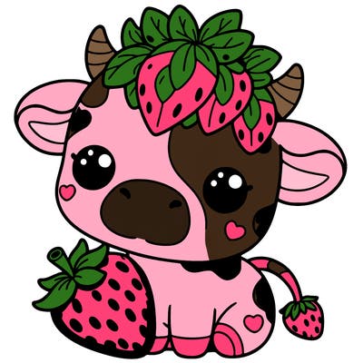 cute strawberry cow