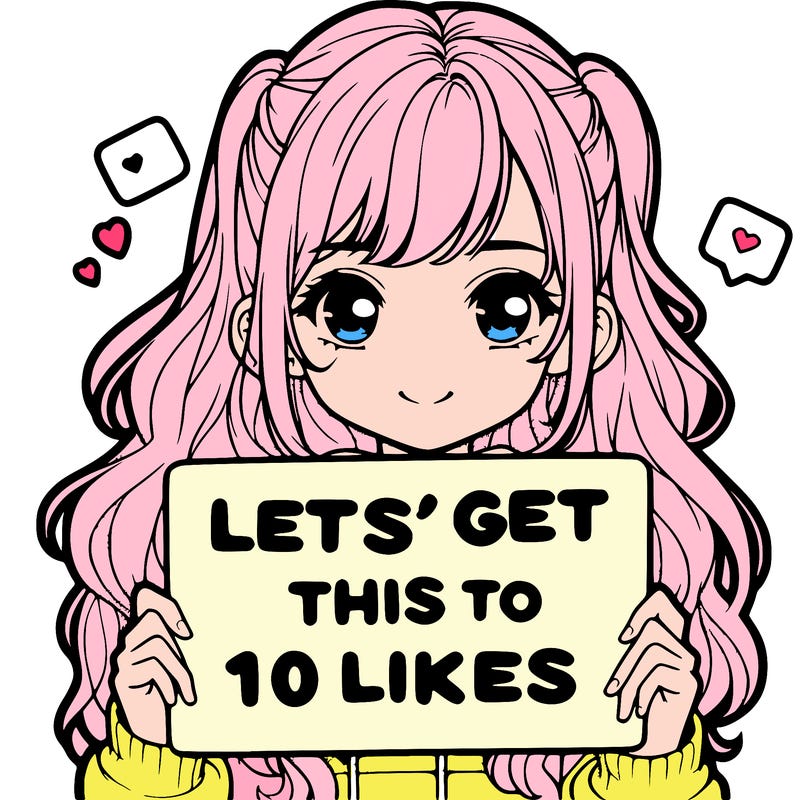 girl holding up sign that says let’s get this to 10 likes realistic