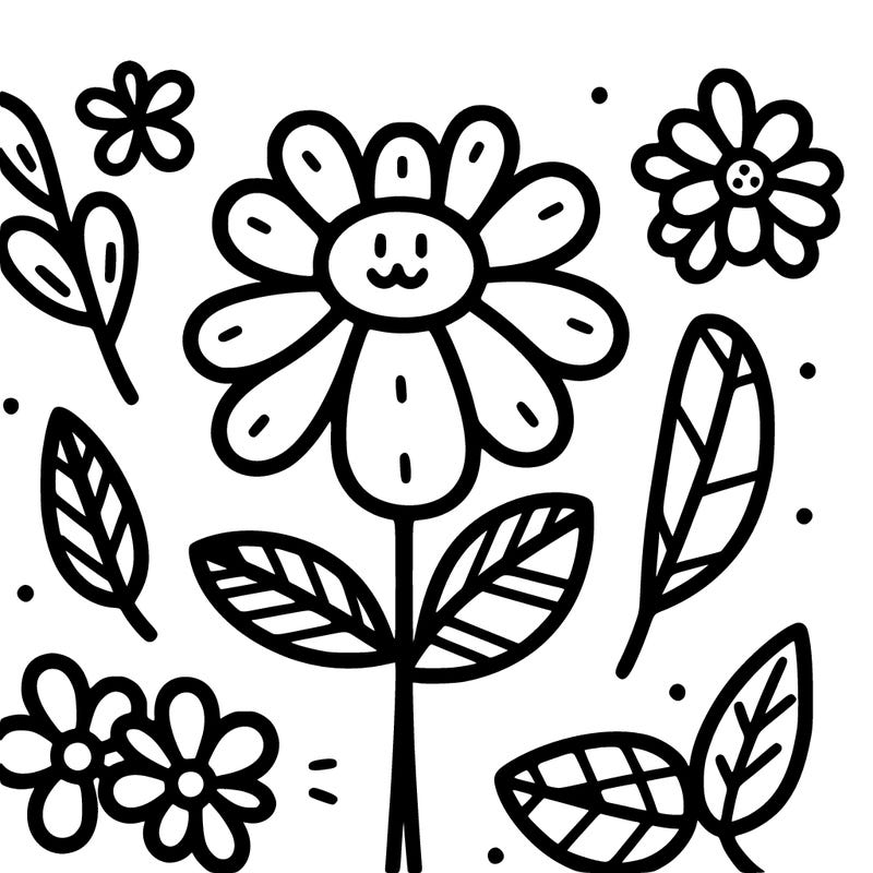 easy coloring flower