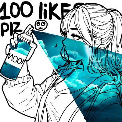 a realistic girl spray, painting