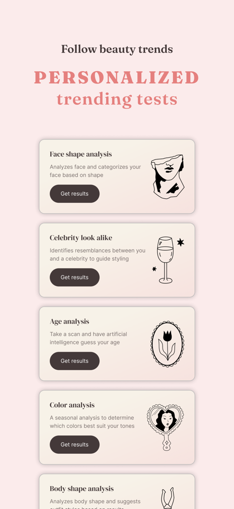 sister glow up - Personalized beauty and aesthetic analysis tests in the Sister Glow Up app