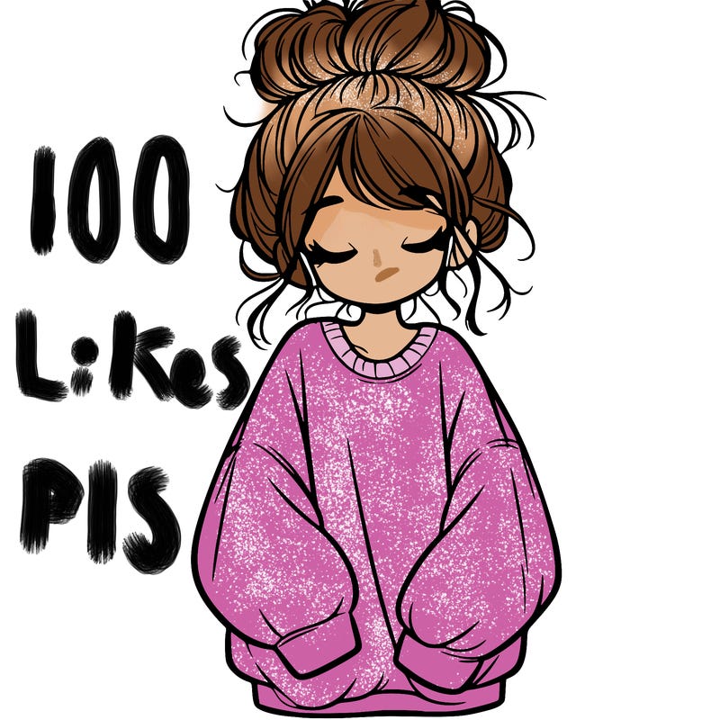 girl with baggy sweatshirt and messy bun