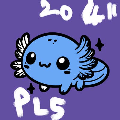 cute easy baby axolotl