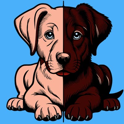 realistic dog split picture