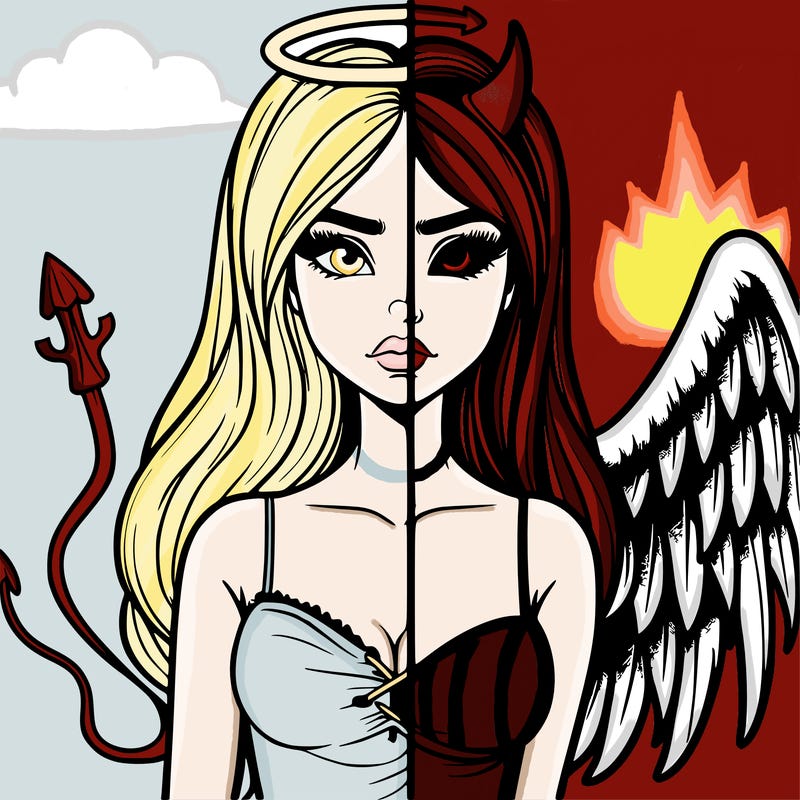 devil vs angel realistic girl