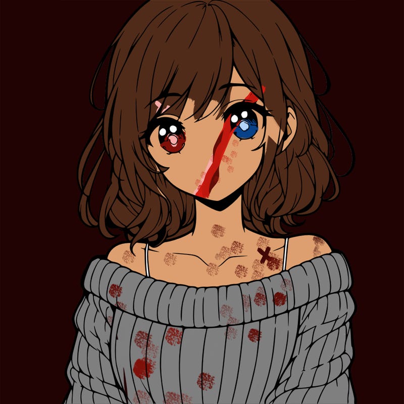 beautiful anime girl wearing a sweater