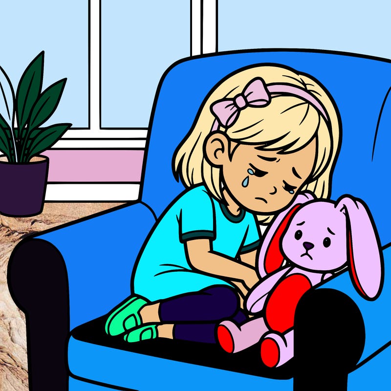 animated photo about a little girl that’s sad