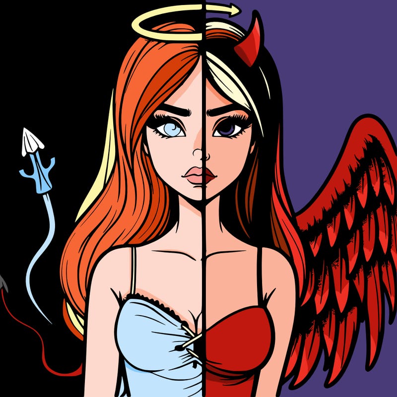 devil vs angel realistic girl