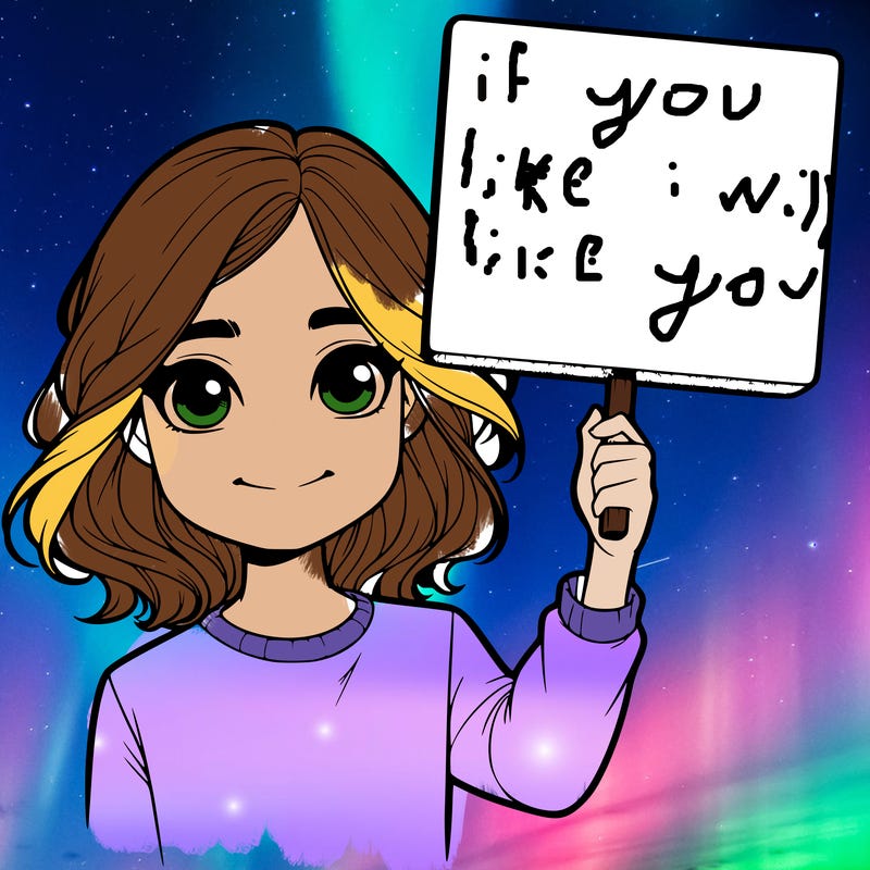 realistic girl holding up a sign