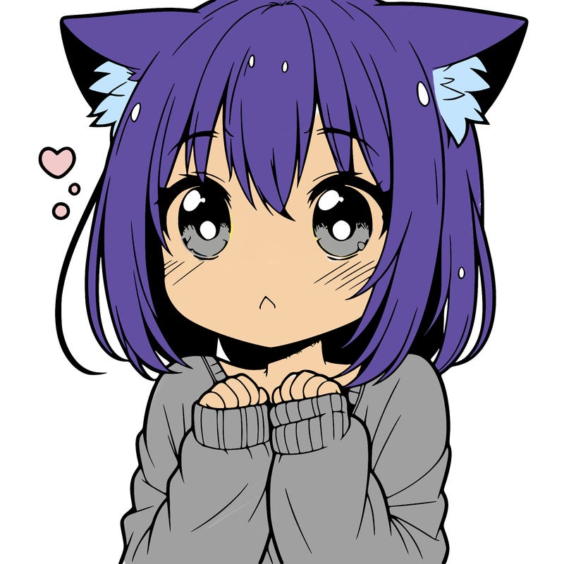 shy anime catgirl
