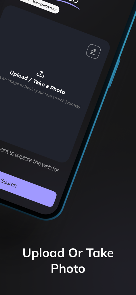 Face Check AI | ID People - La schermata di caricamento foto dell'app mobile Face Check AI.