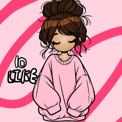 girl with baggy sweatshirt and messy bun