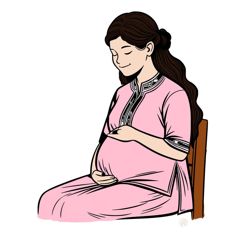 realistic pregnant woman