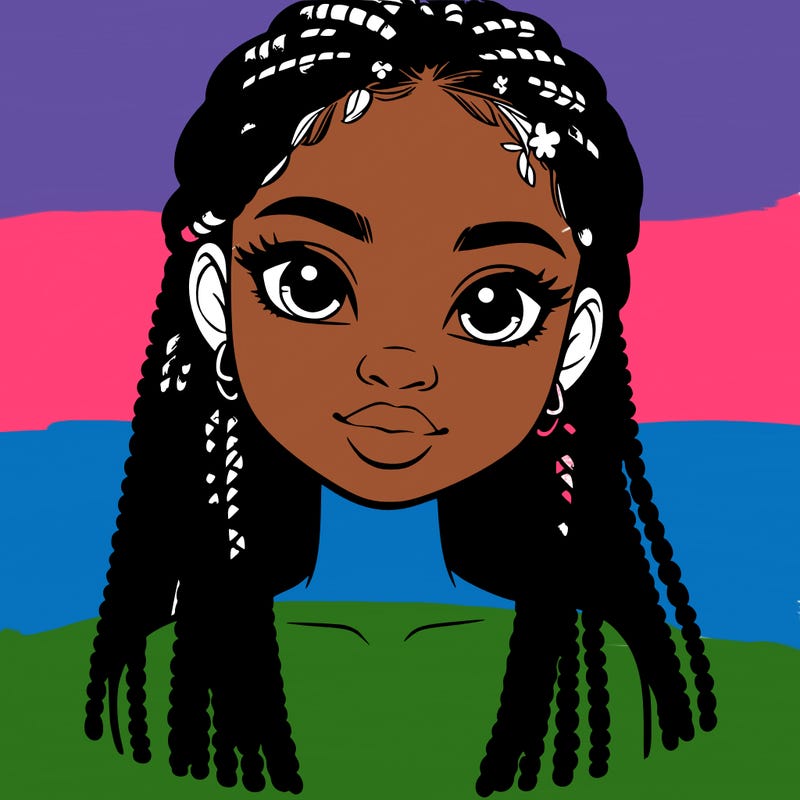 a realistic black girl with braids