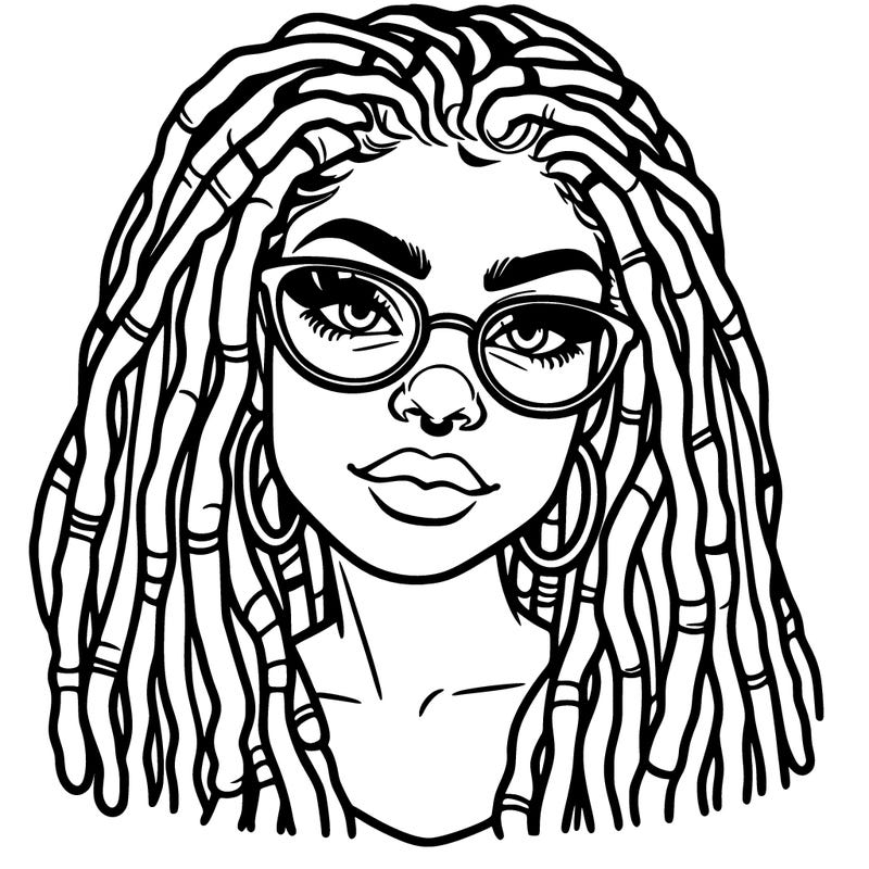 woman with dreadlocks and glasses