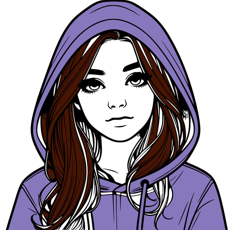 realistic girl with a hoodie