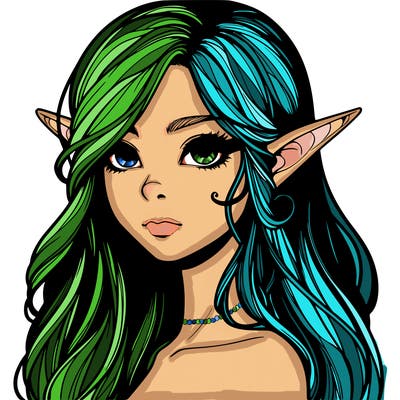 elf girl realistic dark fantasy