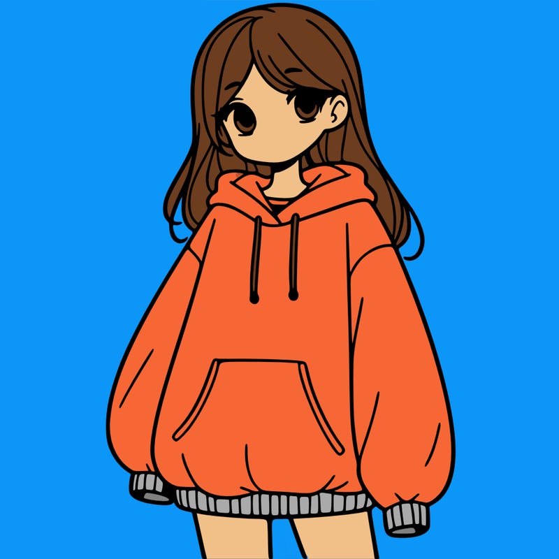 girl with big sweatshirt