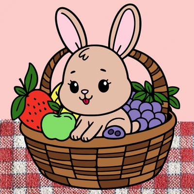 bunny in a fruit basket
