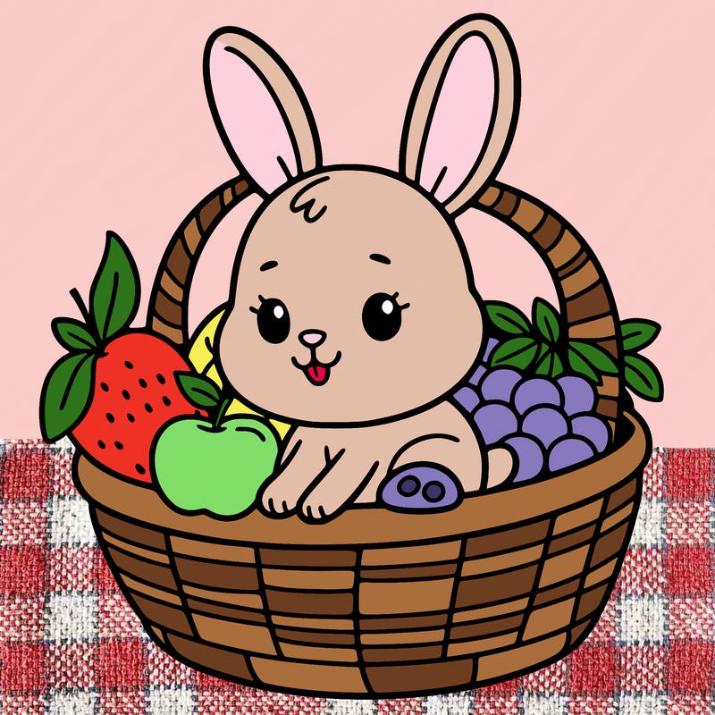 bunny in a fruit basket