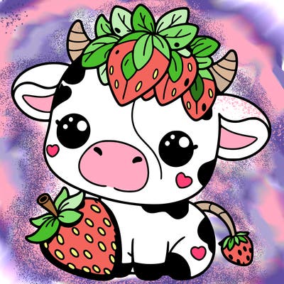 cute strawberry cow