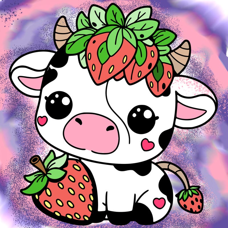 cute strawberry cow