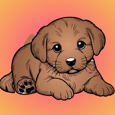 a cute realistic puppy