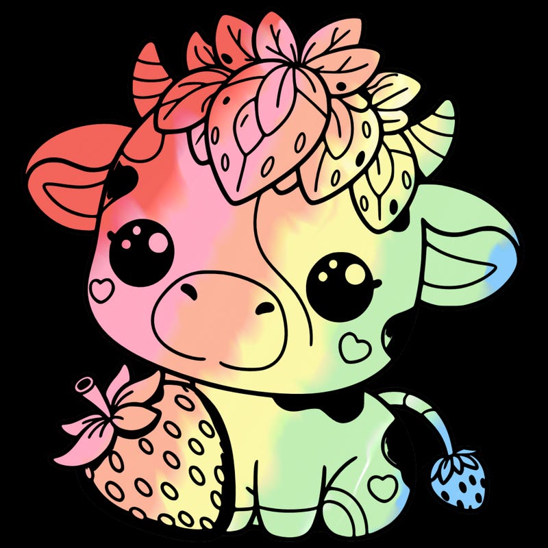 cute strawberry cow