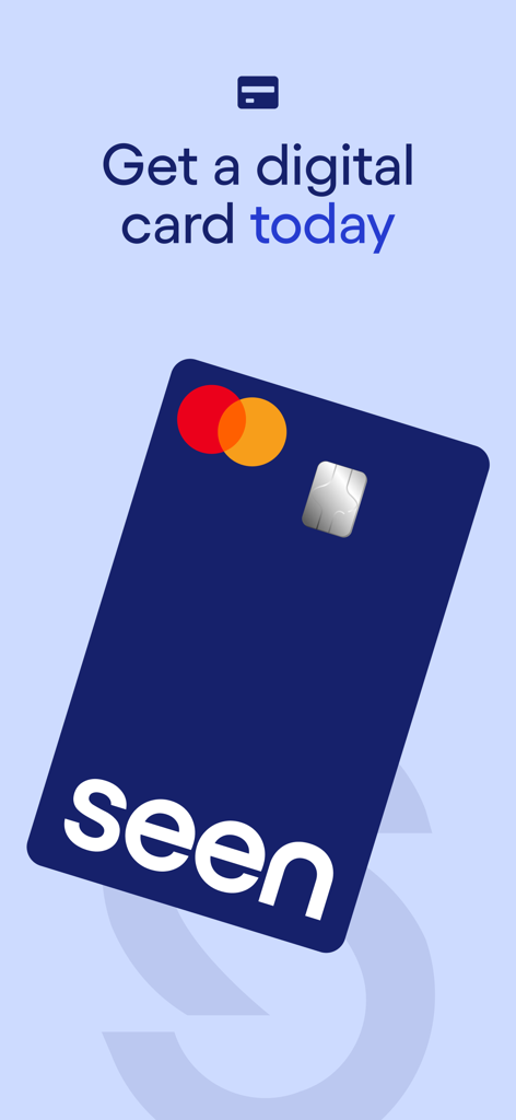 Seen Mastercard digital credit card for instant credit building
