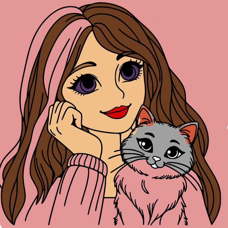 woman with cat