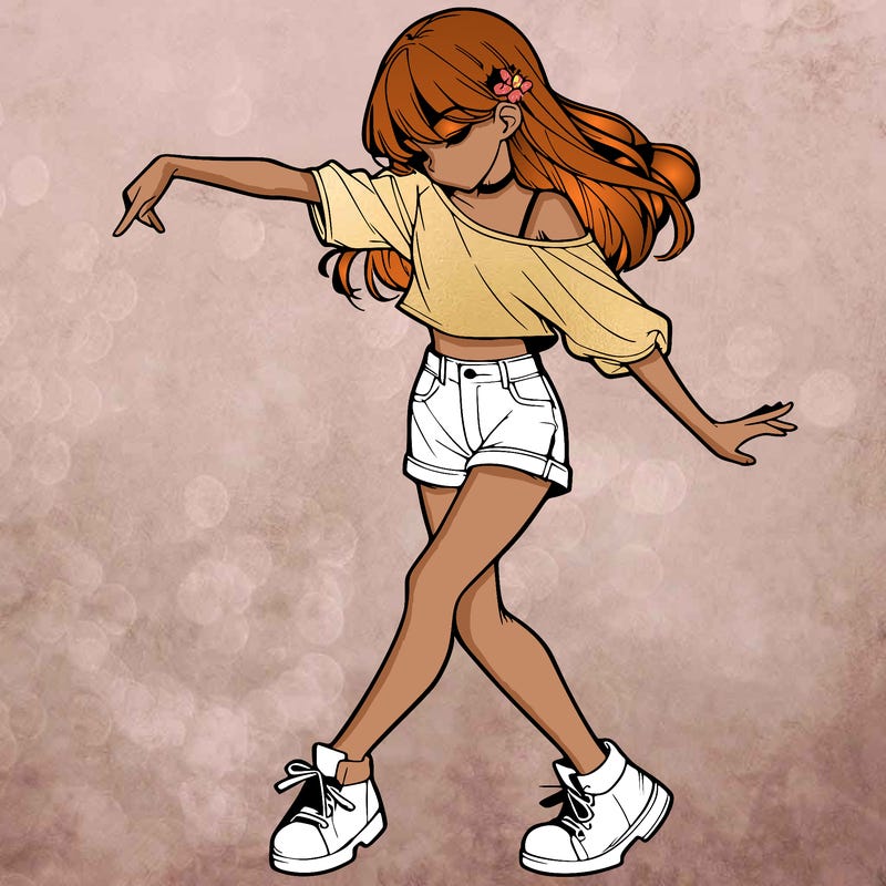 realistic girl danceing