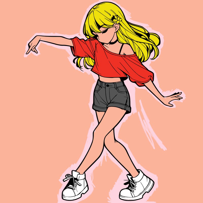 realistic girl danceing