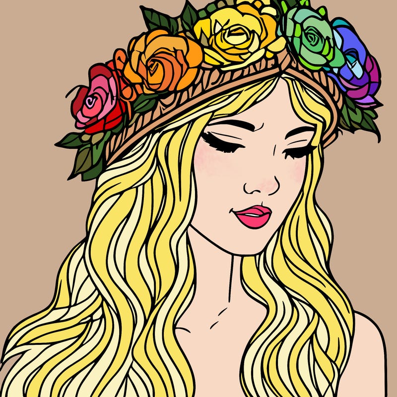 girl with flowers crown