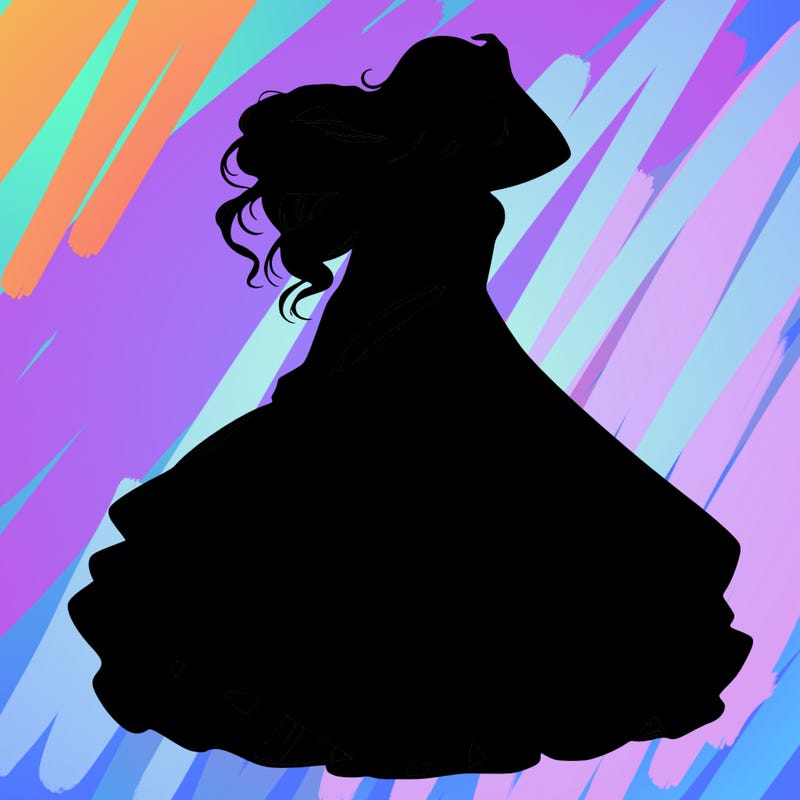 realistic woman with dress flowing in the wind