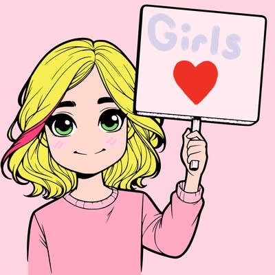 realistic girl holding up a sign