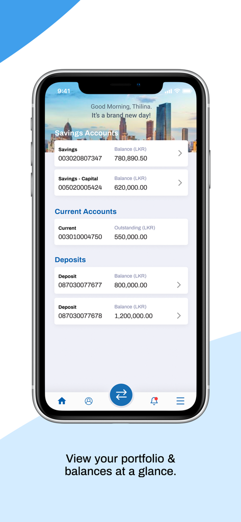 Account balances overview in the HNB Digital Banking app