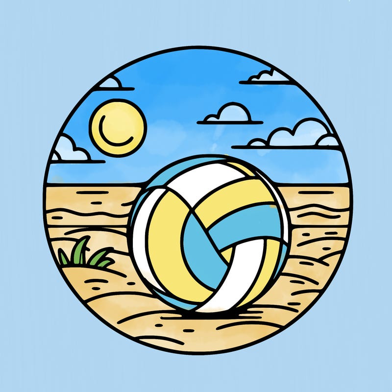 volleyball on a beach