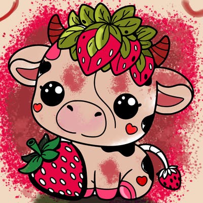 cute strawberry cow