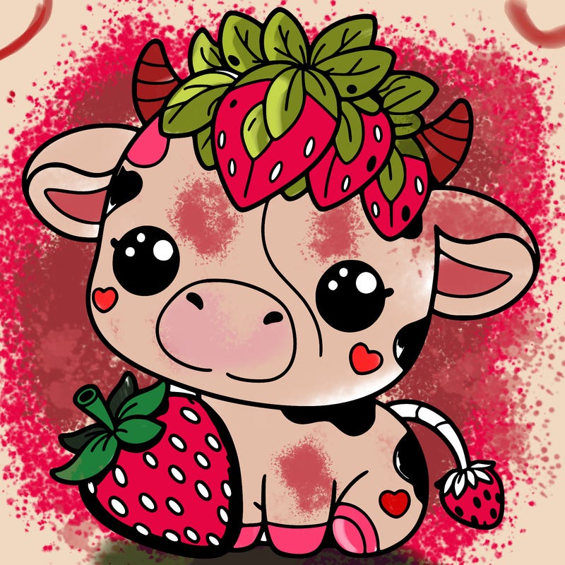 cute strawberry cow