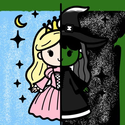 split princess and witch