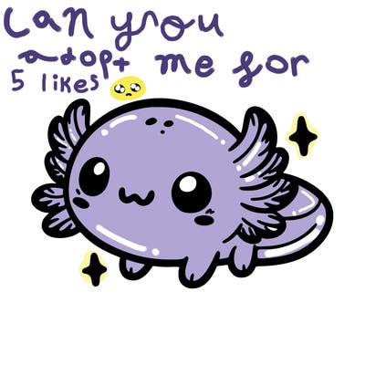 cute easy baby axolotl